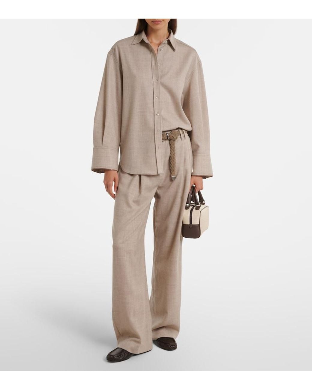 Brunello Cucinelli Brown Virgin Wool Shirt