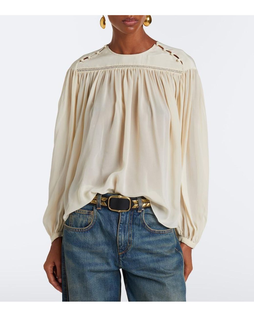 Isabel Marant Natural Nuna Silk Blouse