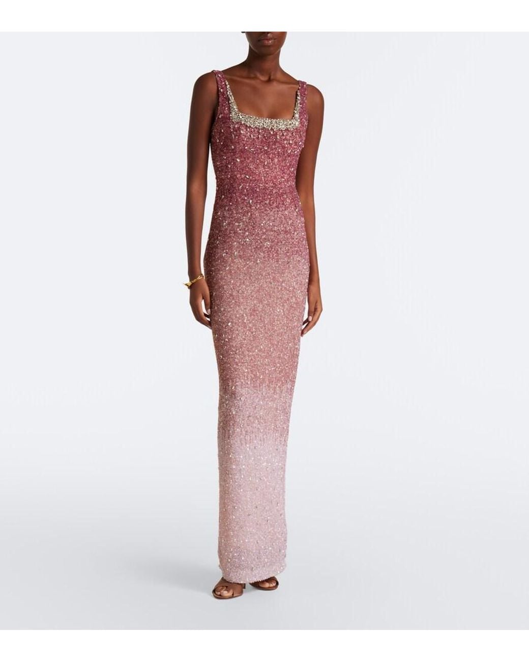 Rachel Gilbert Pink Kaity Embellished Gown