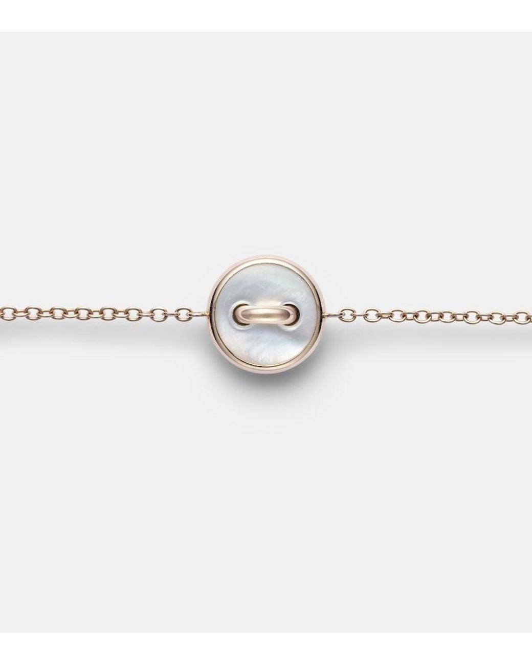 Pomellato Metallic Pom Pom Dot 18Kt Rose Chain Bracelet With Gemstones