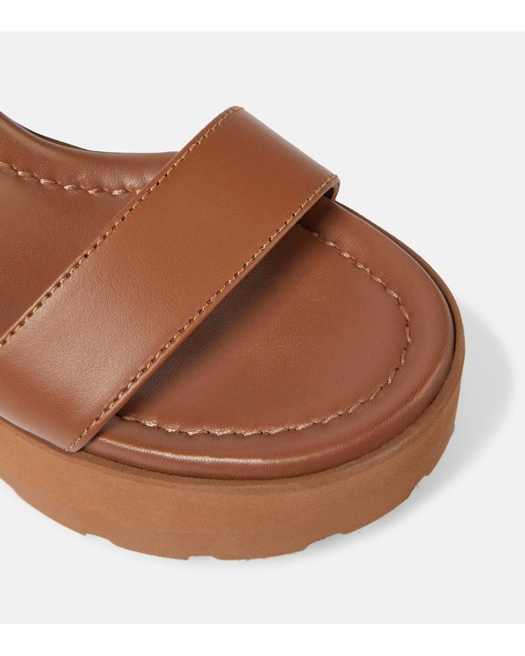 Gianvito Rossi Brown Leather Platform Wedge Sandals