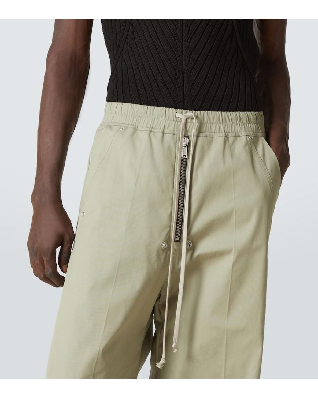 Rick Owens Natural Bela Cotton Poplin Wide-Leg Pants for men