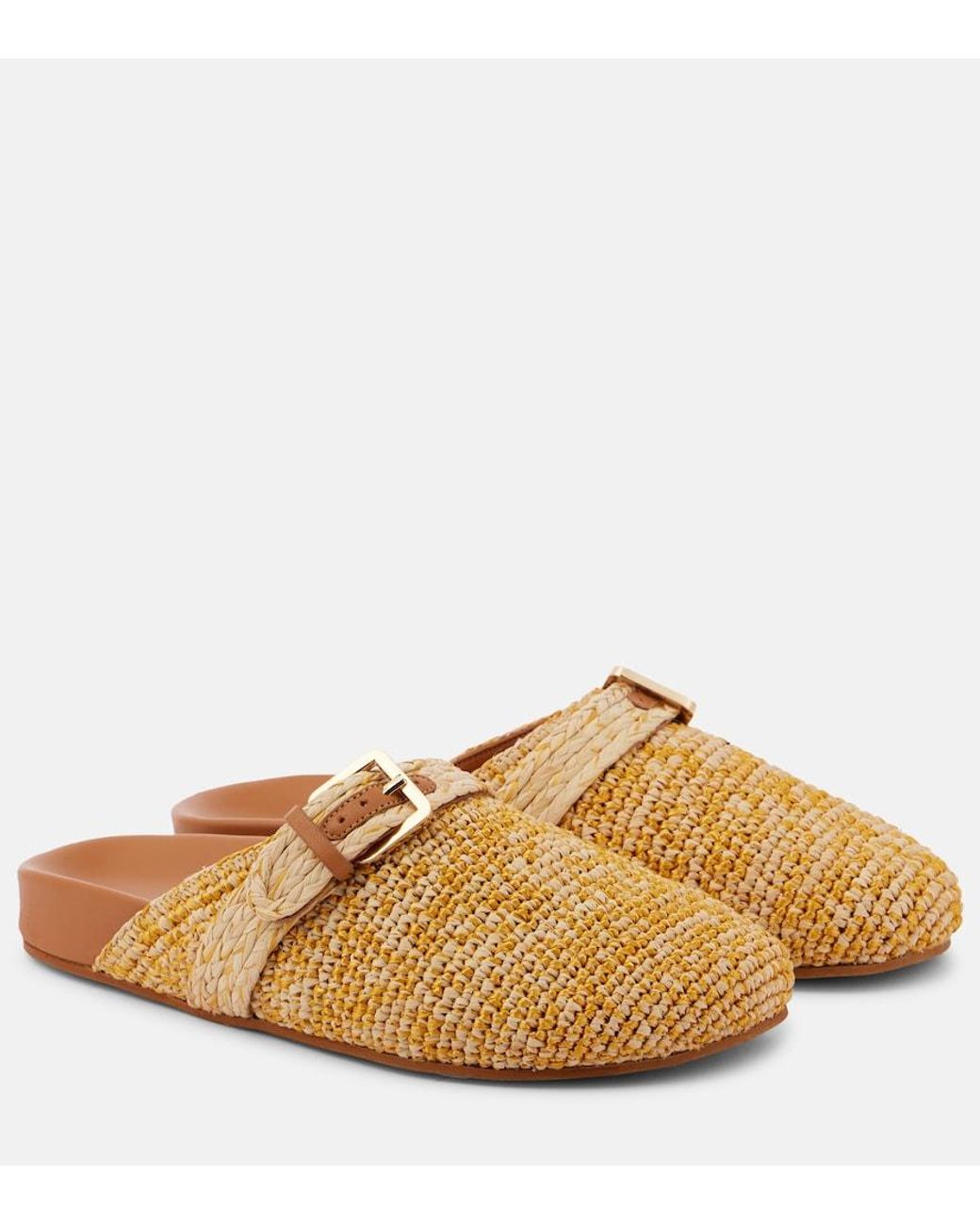 Robert Clergerie Brown Quinta Raffia Mules