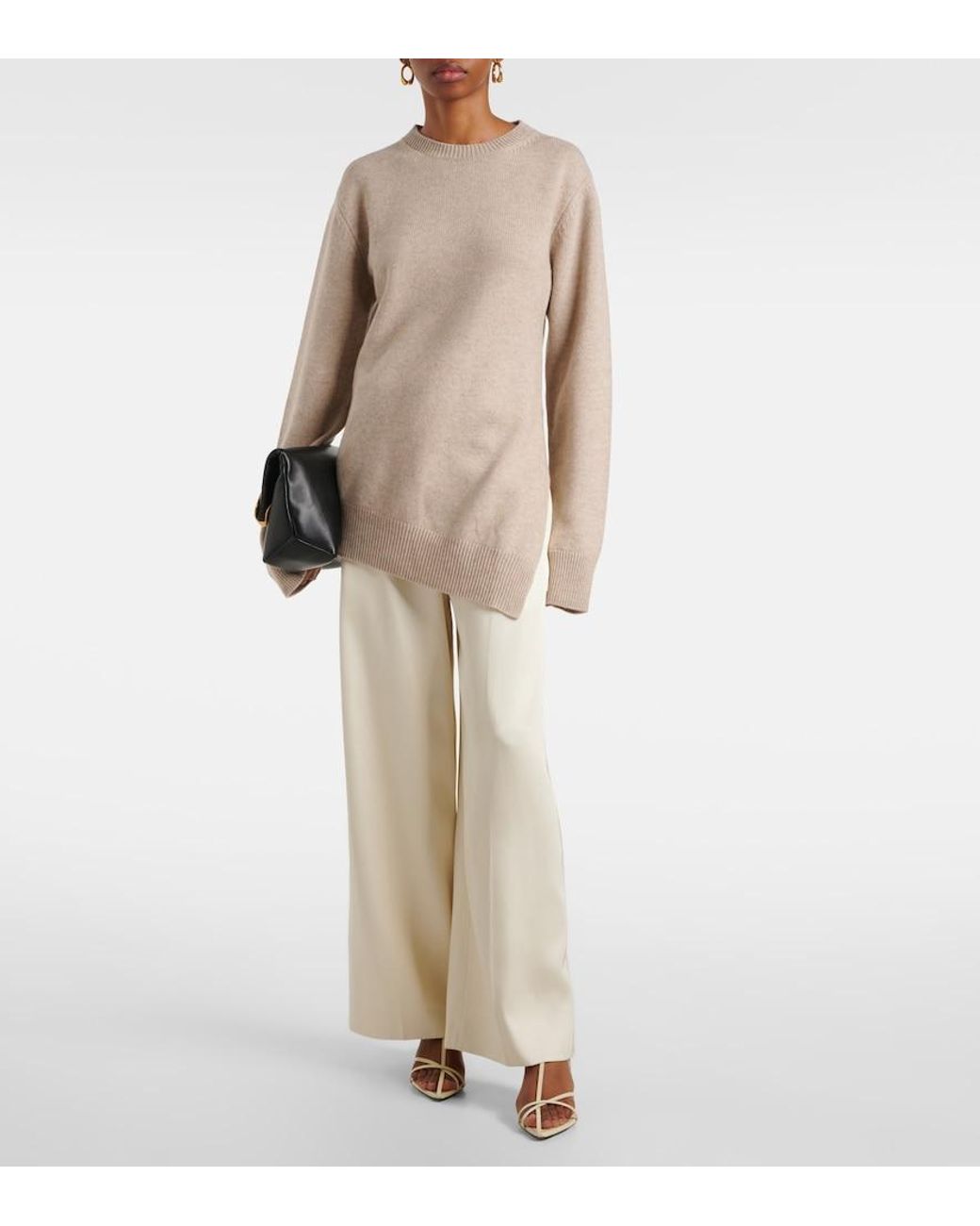 Jil Sander Natural Wool And Cashmere Sweater