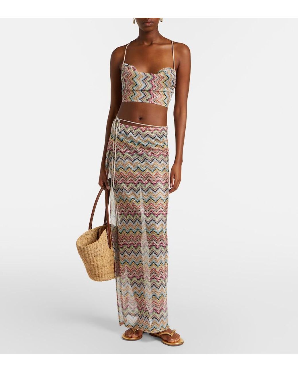 Missoni Natural Zigzag Mesh Beach Cover-Up