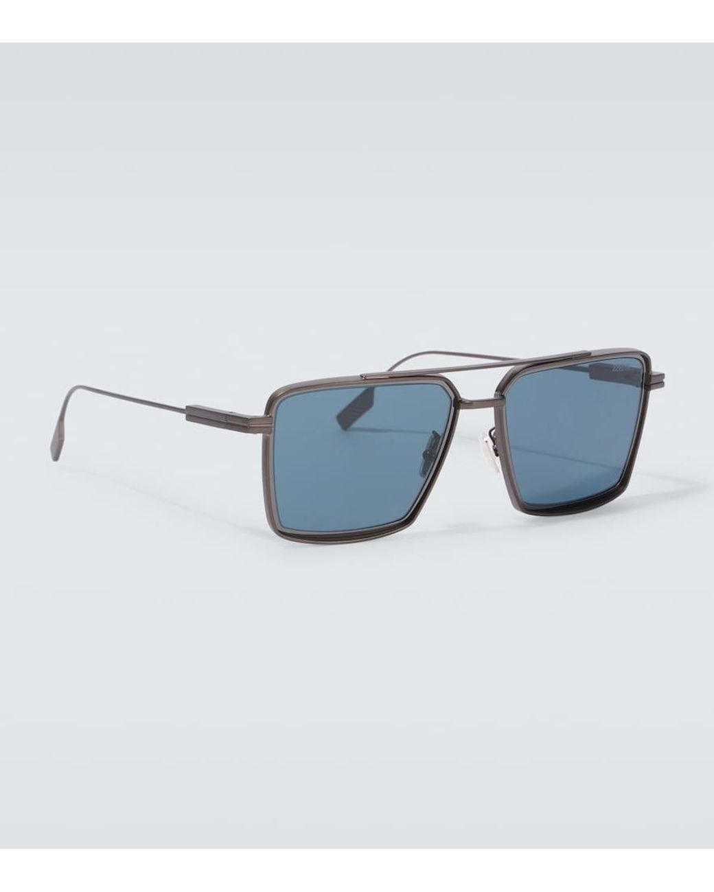 Zegna Blue Square Sunglasses for men