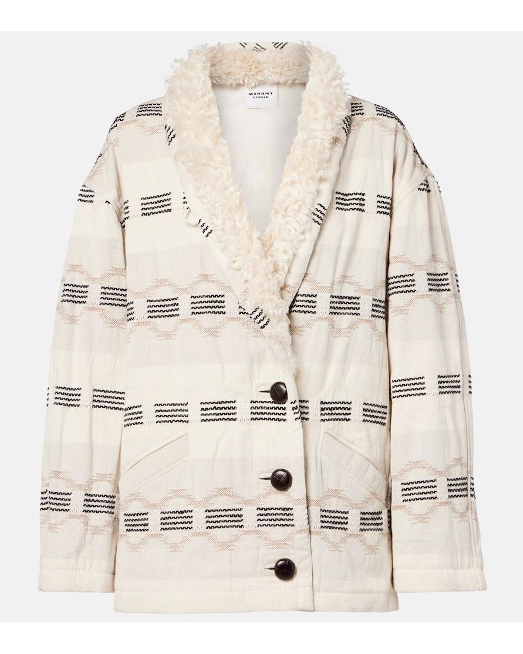 Isabel Marant Natural Qayla Cotton-Blend Jacquard Jacket