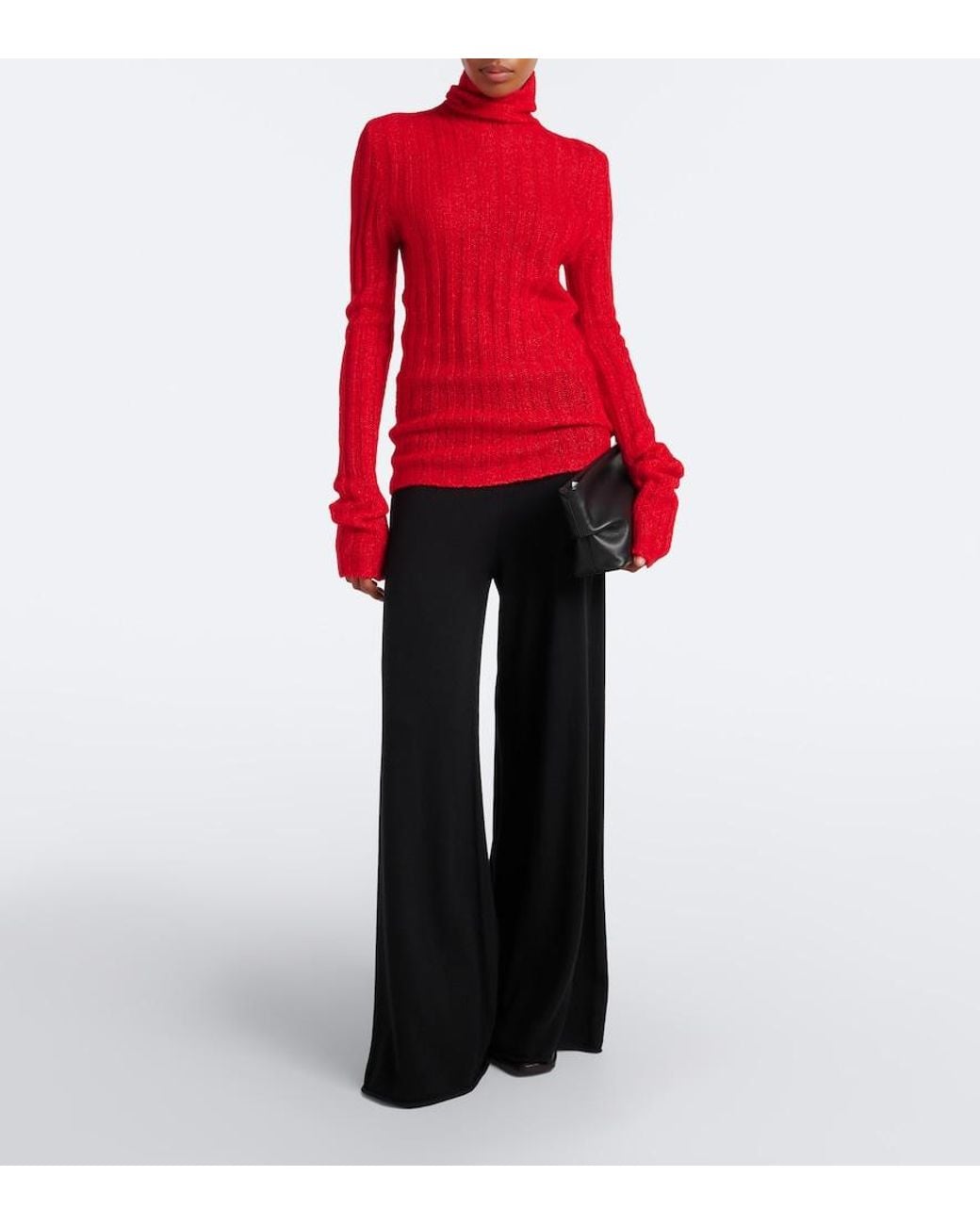 Lisa Yang Red Emiliana Cashmere And Silk Turtleneck Sweater