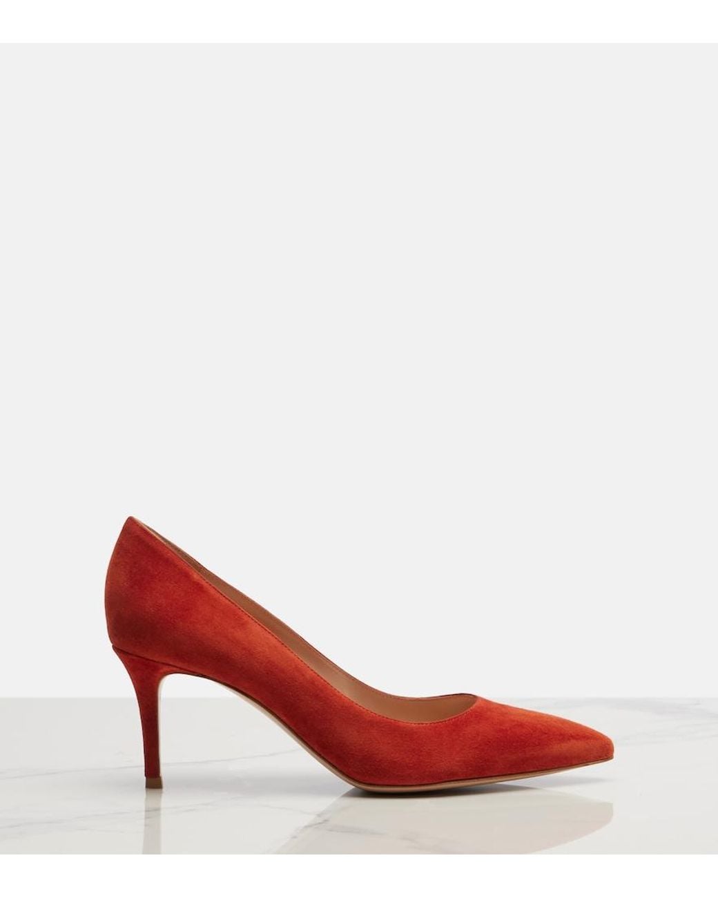Gianvito Rossi Red Gianvito Suede Pumps