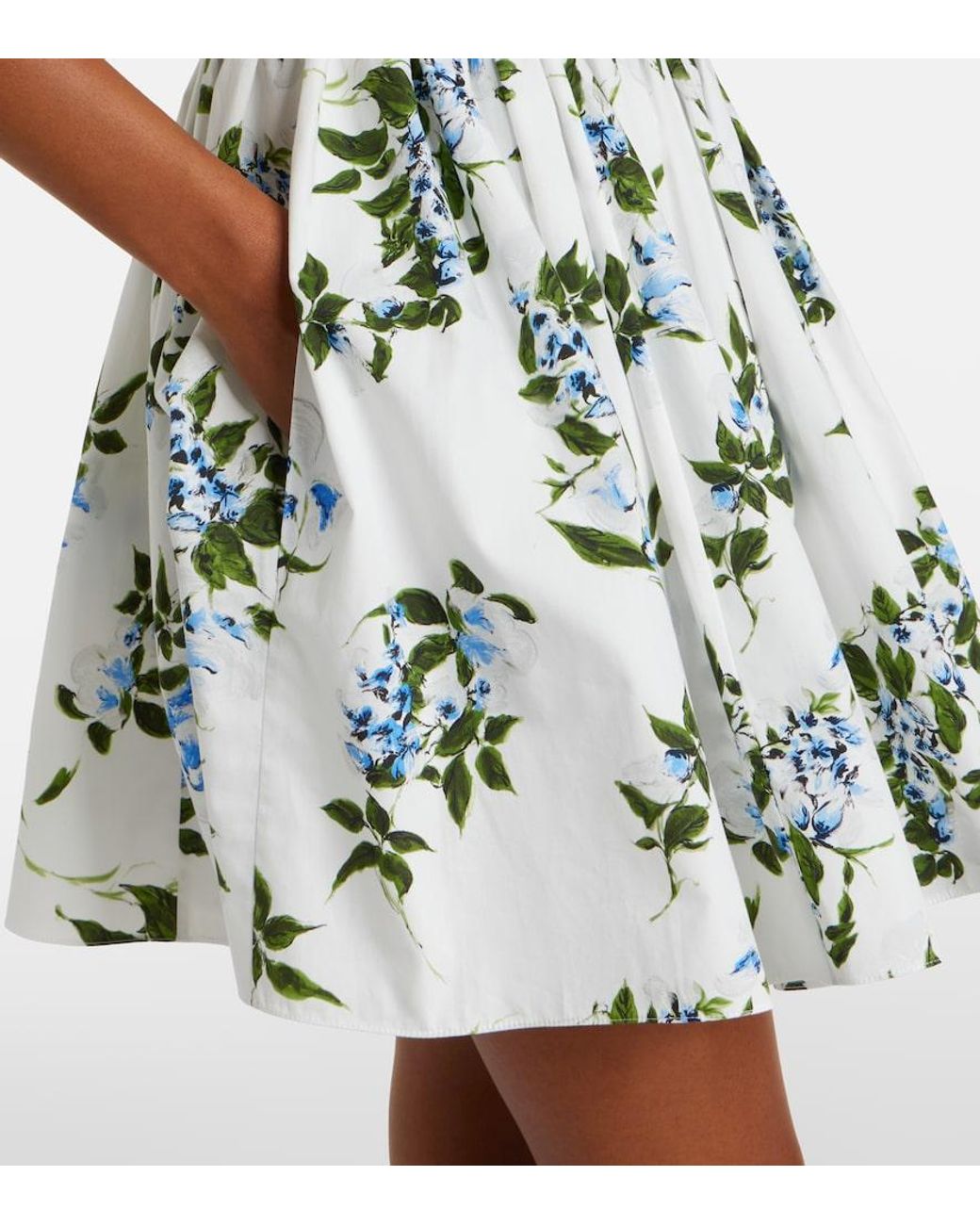 Emilia Wickstead White Eglantine Floral Belted Cotton Minidress