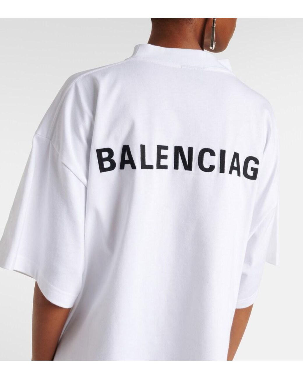Balenciaga White Logo Crop T-Shirt –