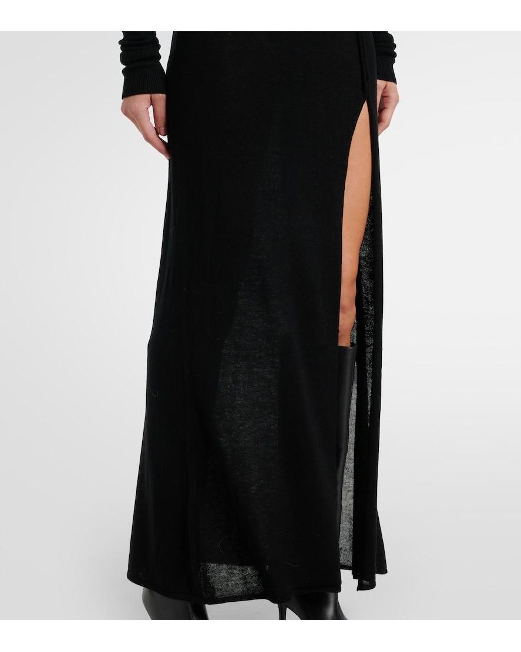 DIDU Black Wool Maxi Dress