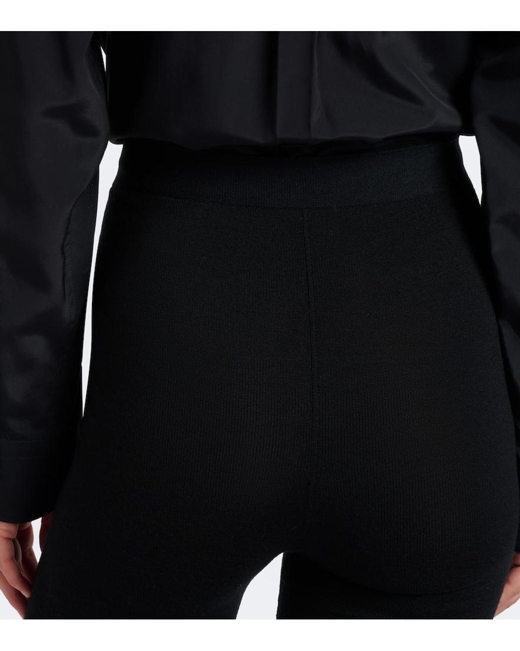 Bottega Veneta Black Wool Leggings