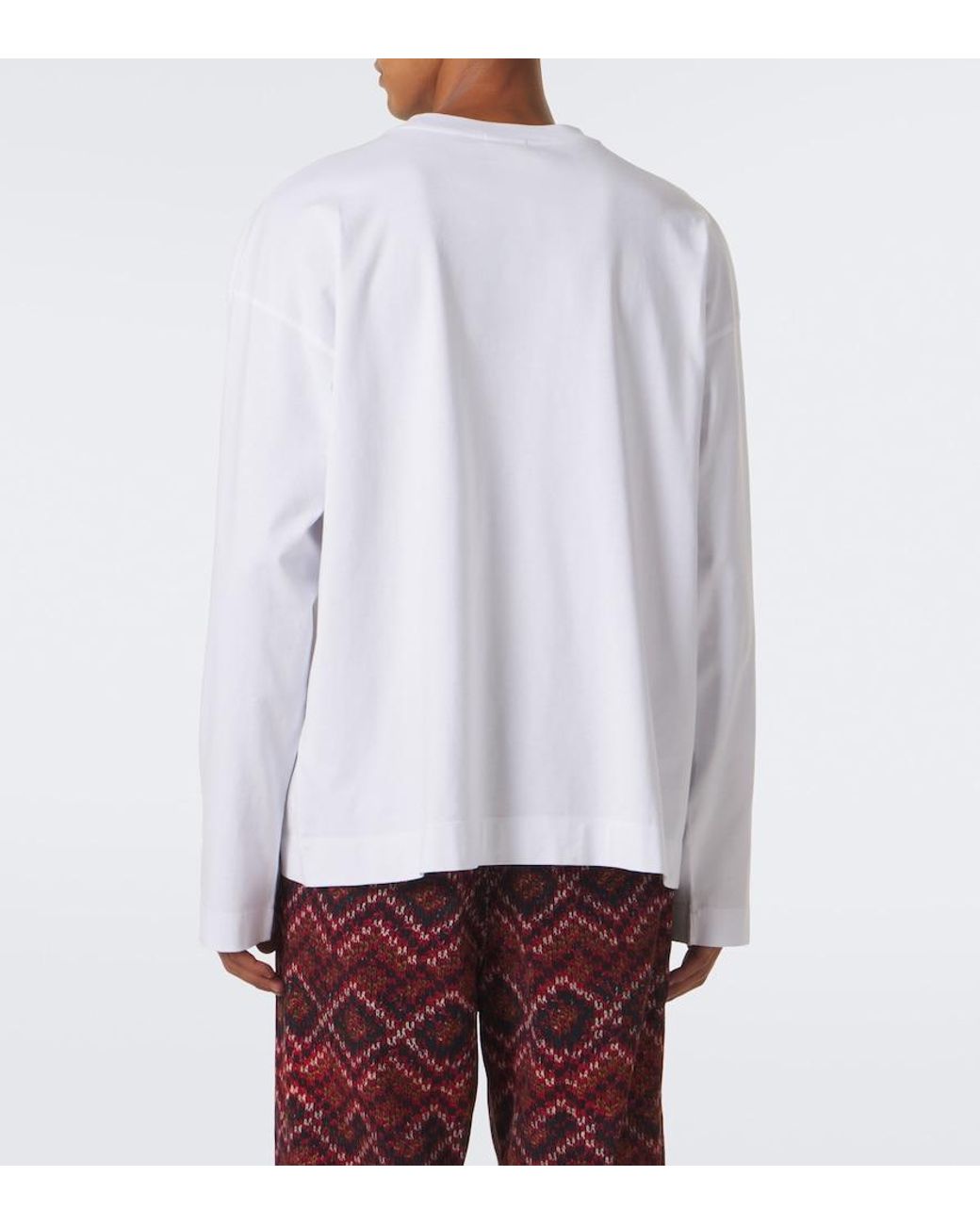 Dries Van Noten White Cotton Jersey T-Shirt for men