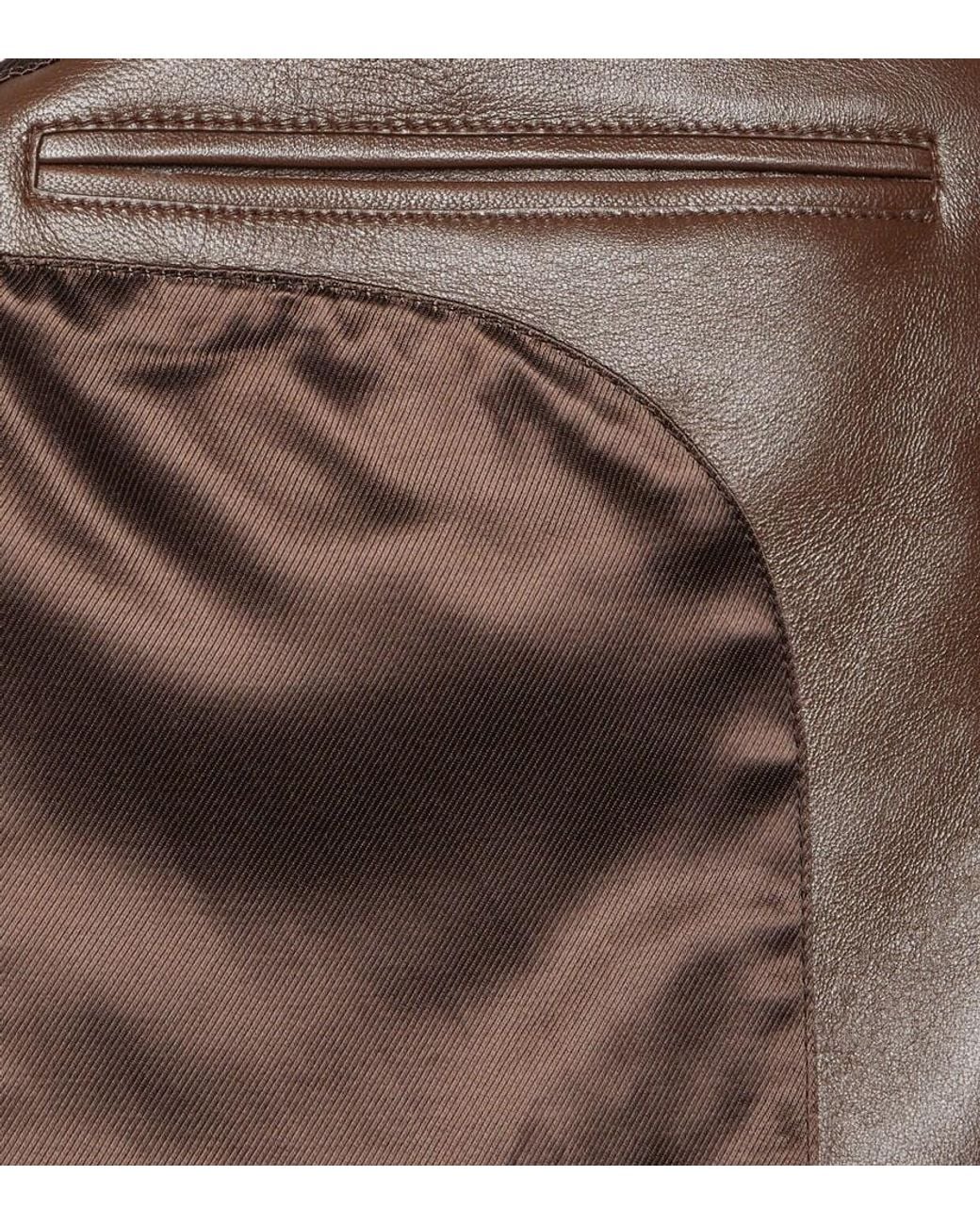 Tom Ford Brown Leather Blazer for men