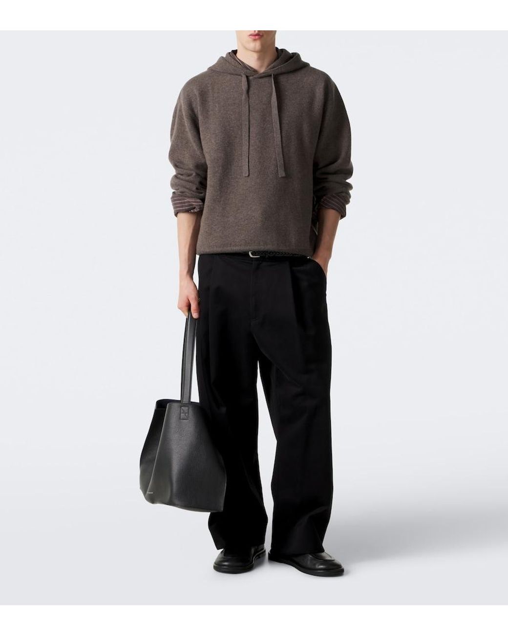 Studio Nicholson Gray Wool And Cashmere Hoodie for men