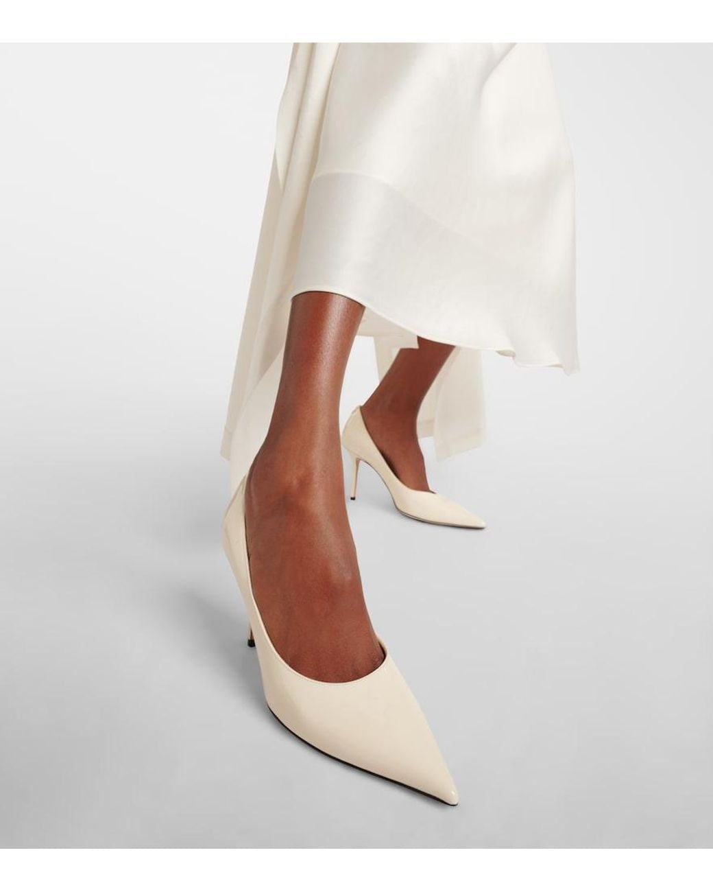 Jimmy Choo White Love 85 Leather Pumps