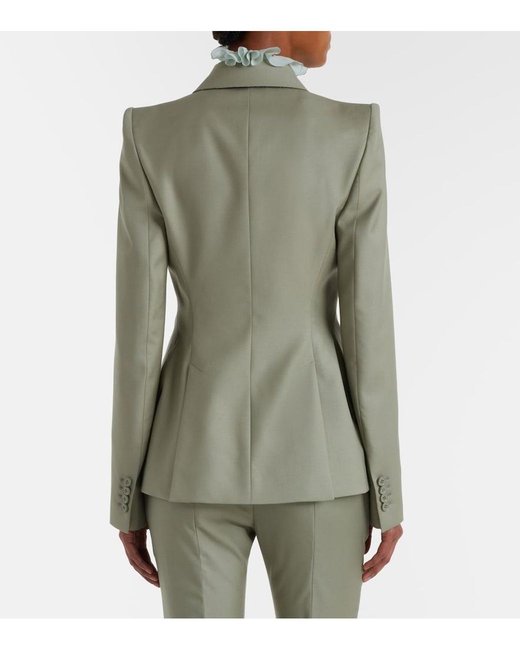McQueen Green Wool Blazer