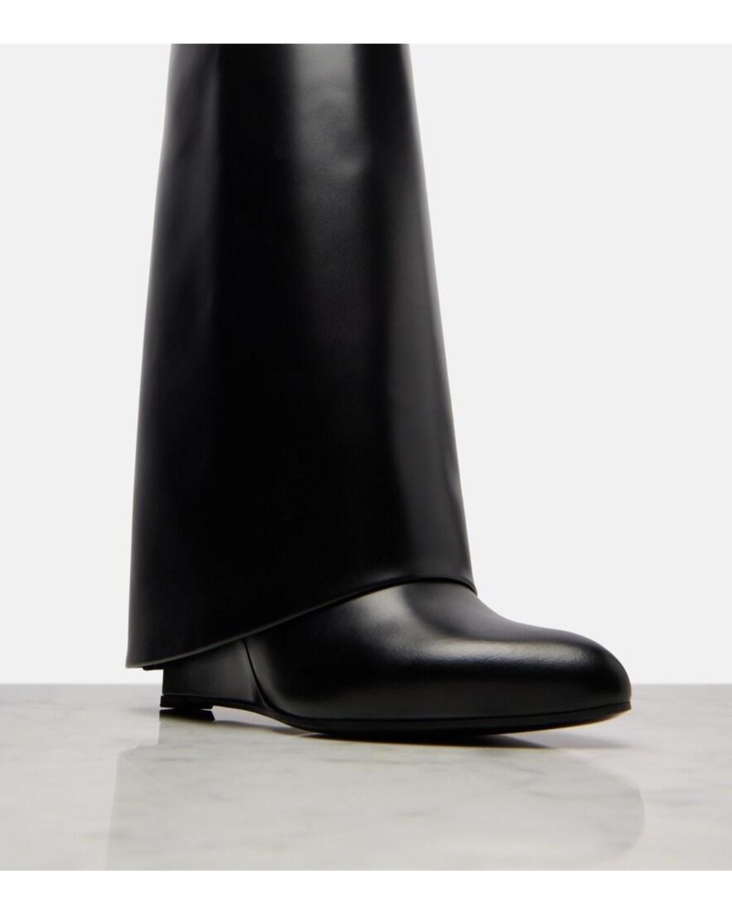 Givenchy Black Shark 95 Leather Knee-High Boots