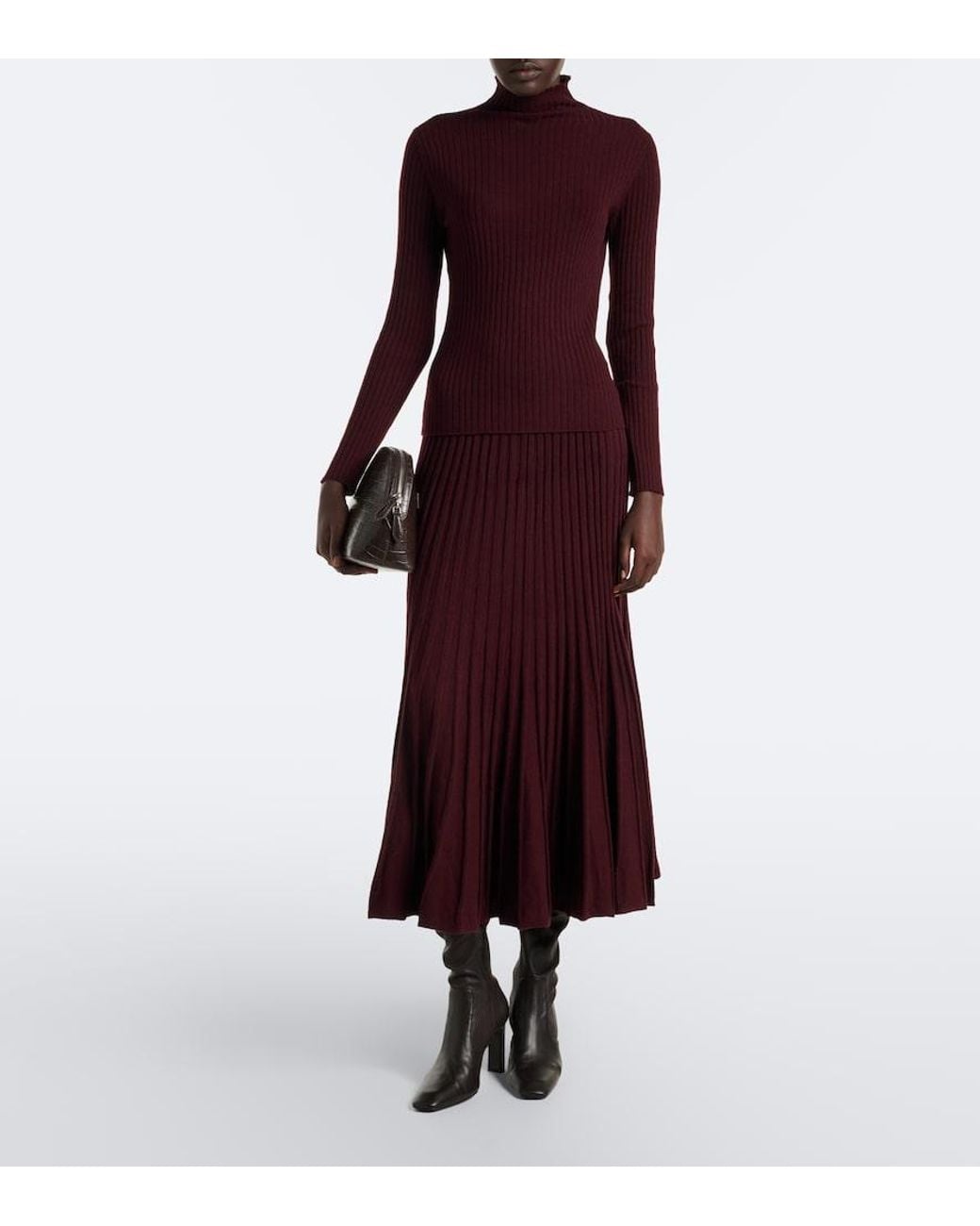 arch4 Purple Sabrina Cashmere Midi Skirt