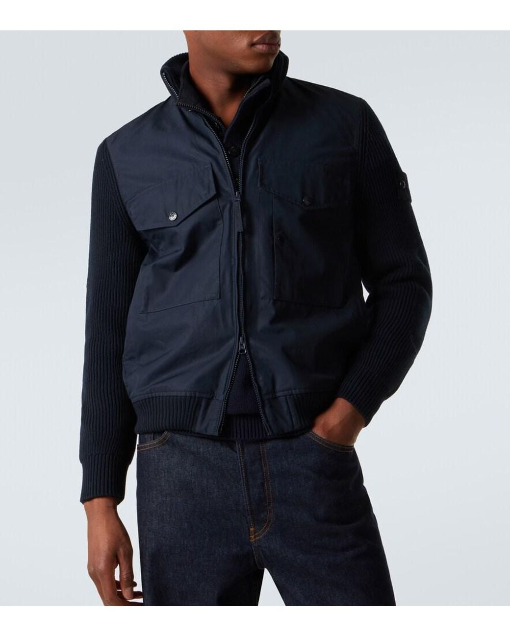 Stone Island Bomberjacke Compass Aus Baumwolle in Blue für Herren