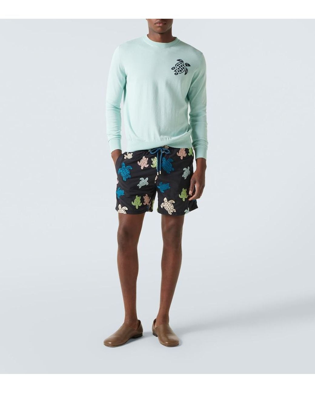 Vilebrequin Blue Jacquard Cotton Sweater for men