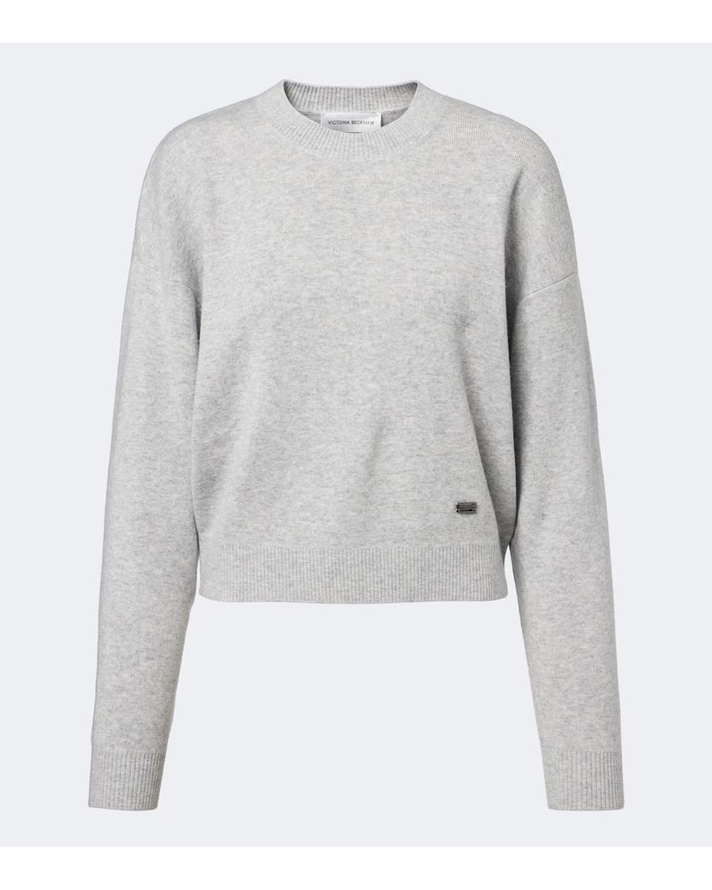 Victoria Beckham Gray Wool And Cashmere Sweater