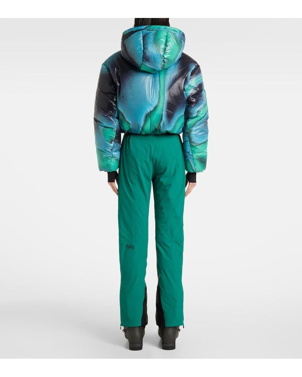 Aztech Mountain Blue Daisy Cropped Down Ski Jacket