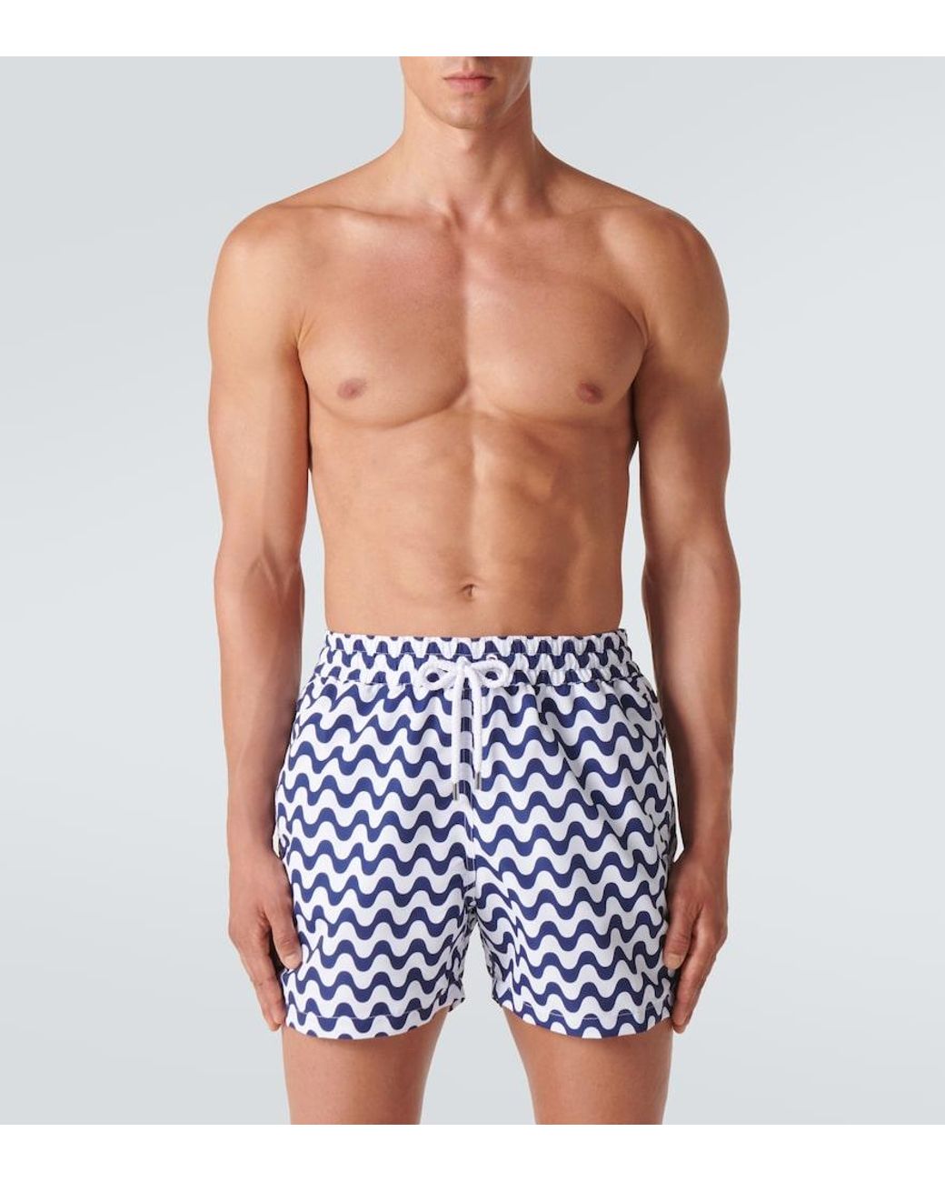 Frescobol Carioca Blue Copacabana Printed Swim Shorts for men