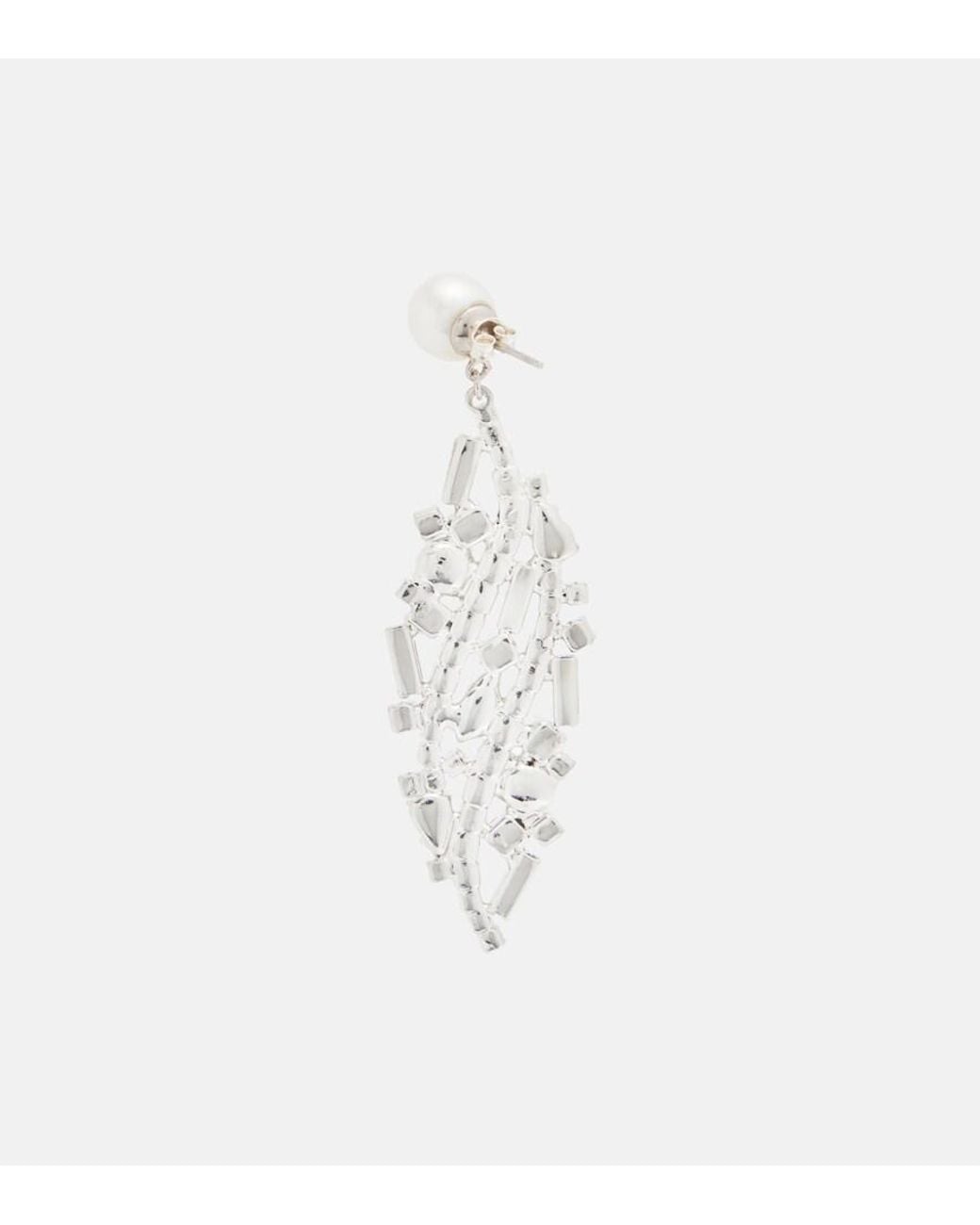 Magda Butrym White Embellished Earrings