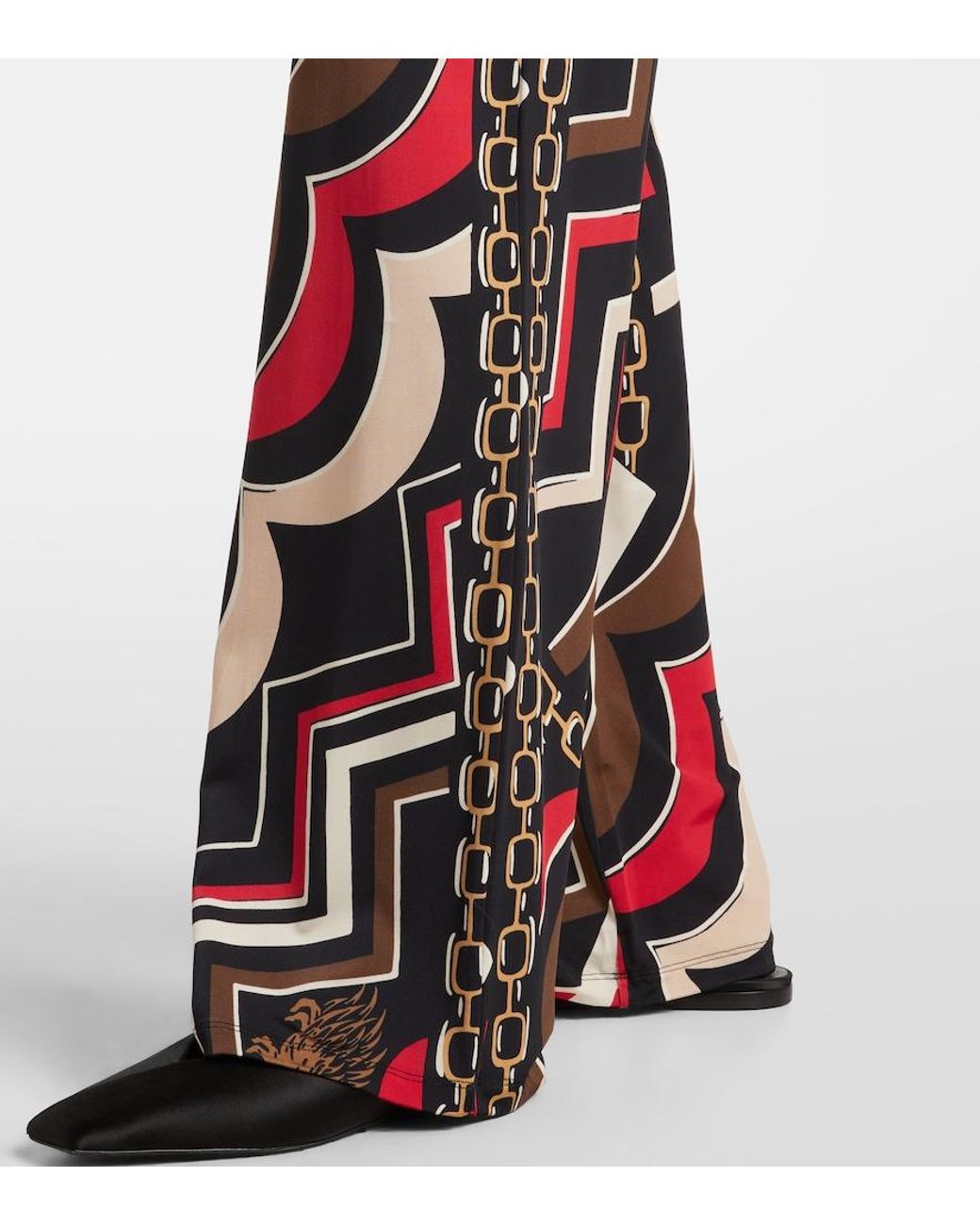 Emilio Pucci Multicolor Printed Jersey Satin Straight Pants