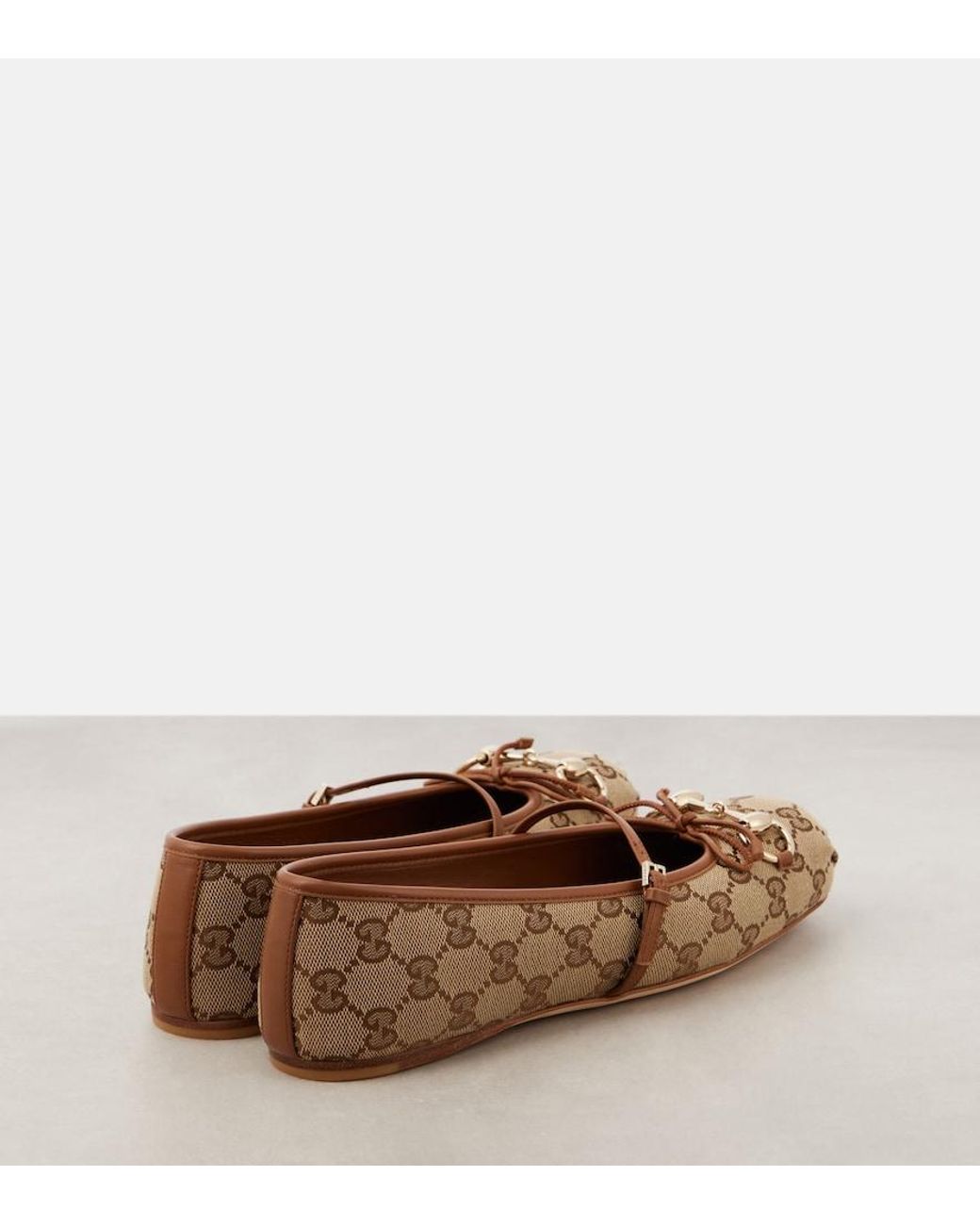 Gucci Brown Horsebit Ballet Flats
