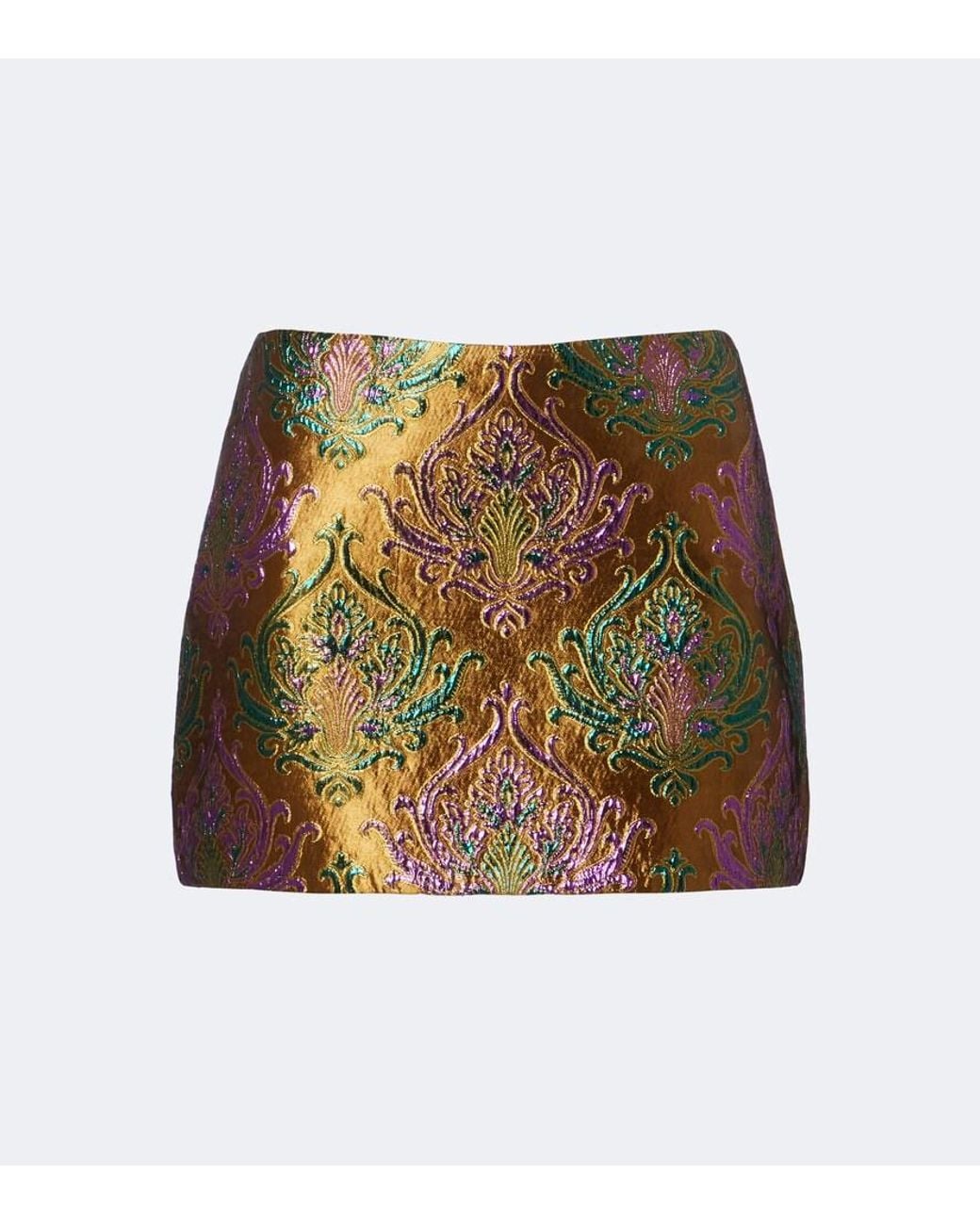 retroféte Multicolor Delphira Brocade Miniskirt