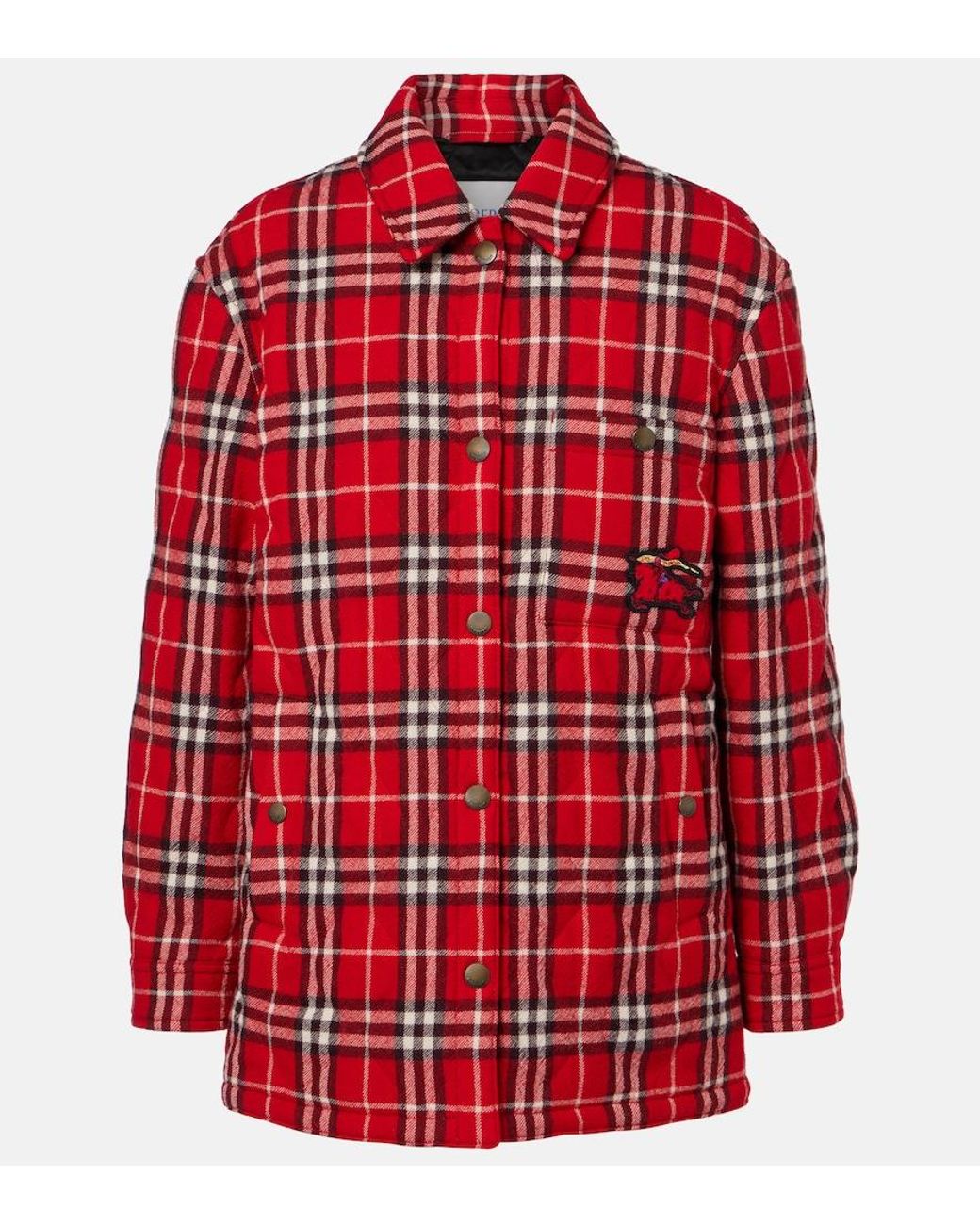 Burberry Red Check Wool Overshirt