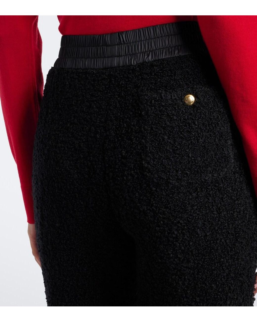 Moncler Black Boucle Wide-Leg Pants