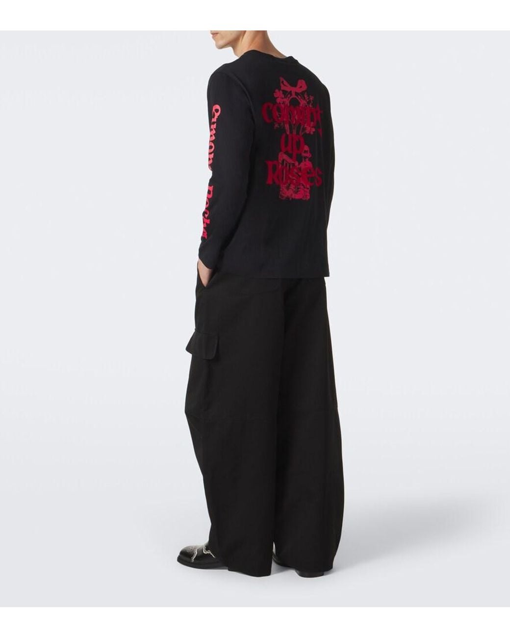 Simone Rocha Blue Printed Cotton Jersey T-Shirt for men