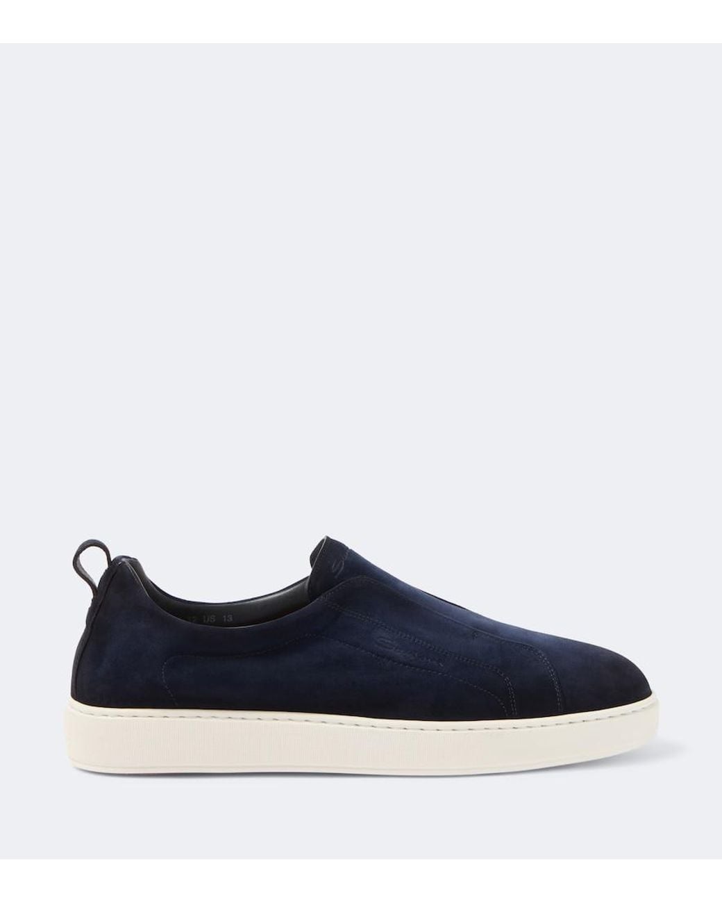 Santoni Blue Suede Slip-On Sneakers for men