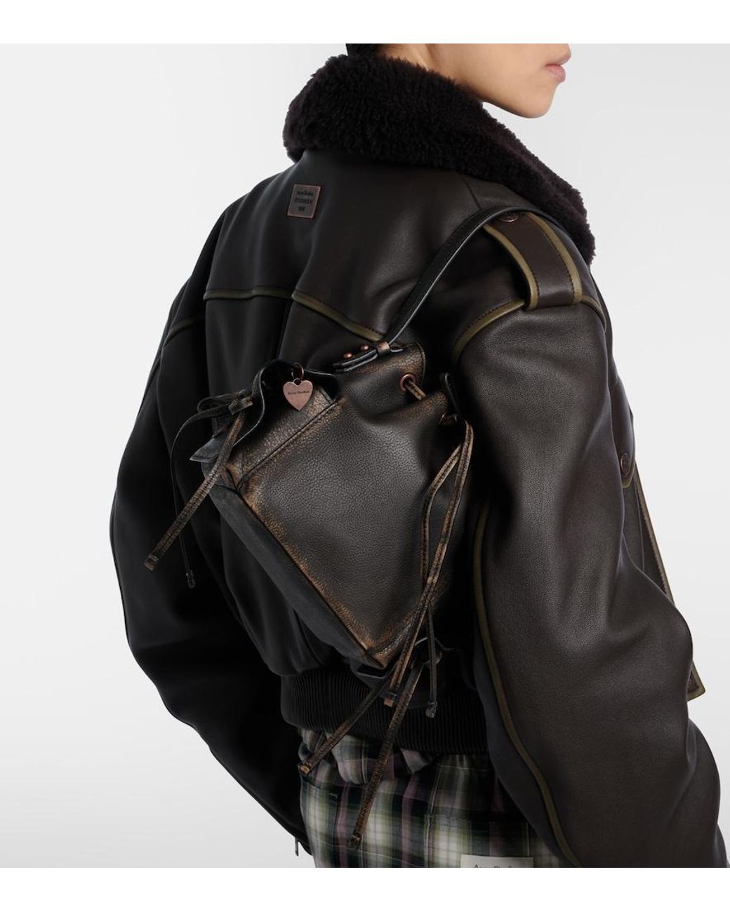 Acne Black Bucket Bag Aus Leder