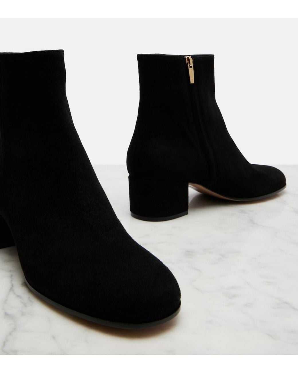 Gianvito Rossi Black Joelle Suede Ankle Boots
