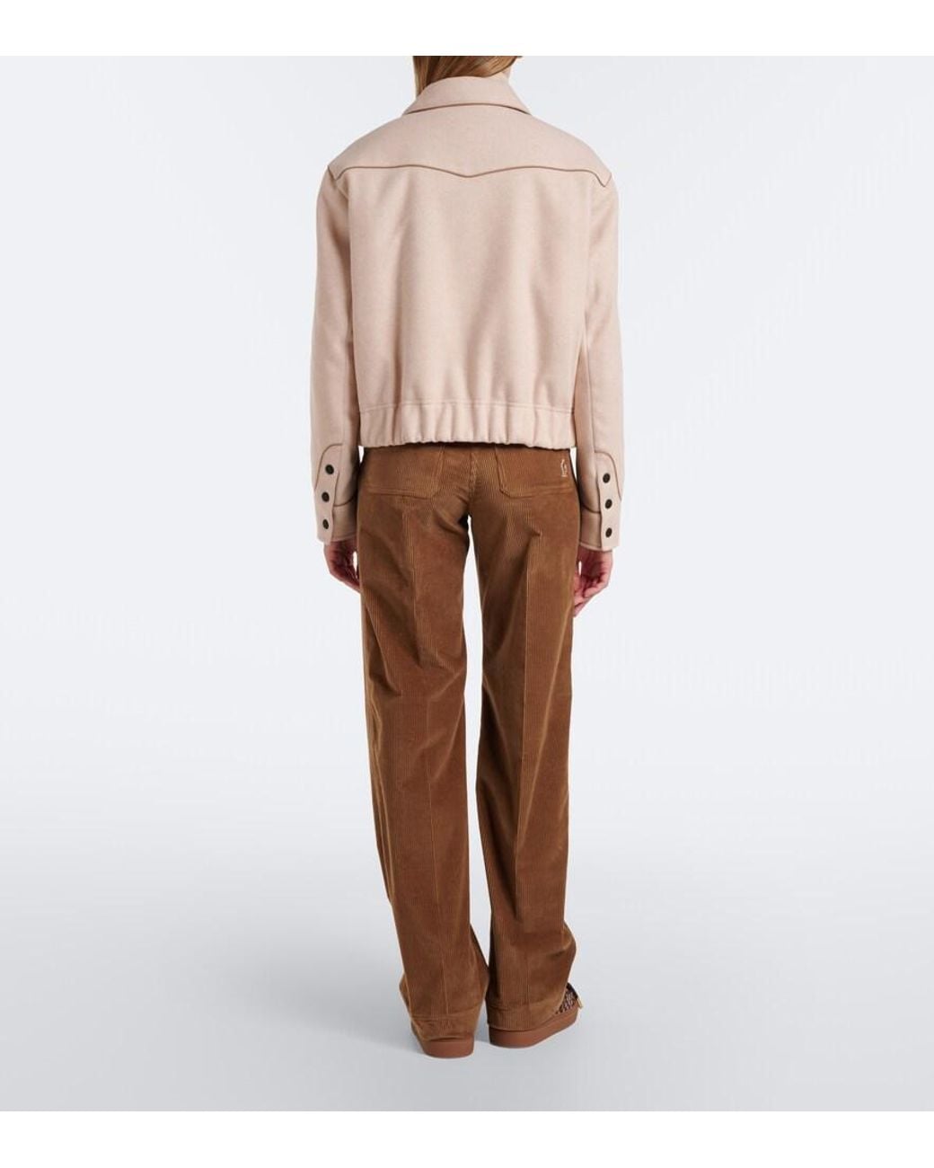 Moncler Brown Cotton Corduroy Wide-Leg Pants