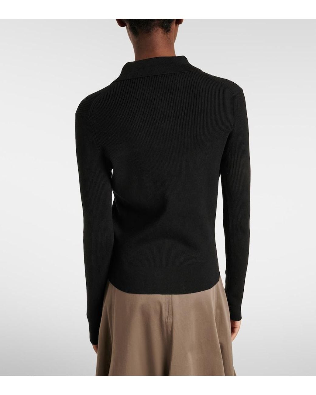 Polo Acanalado Rohe de color Black