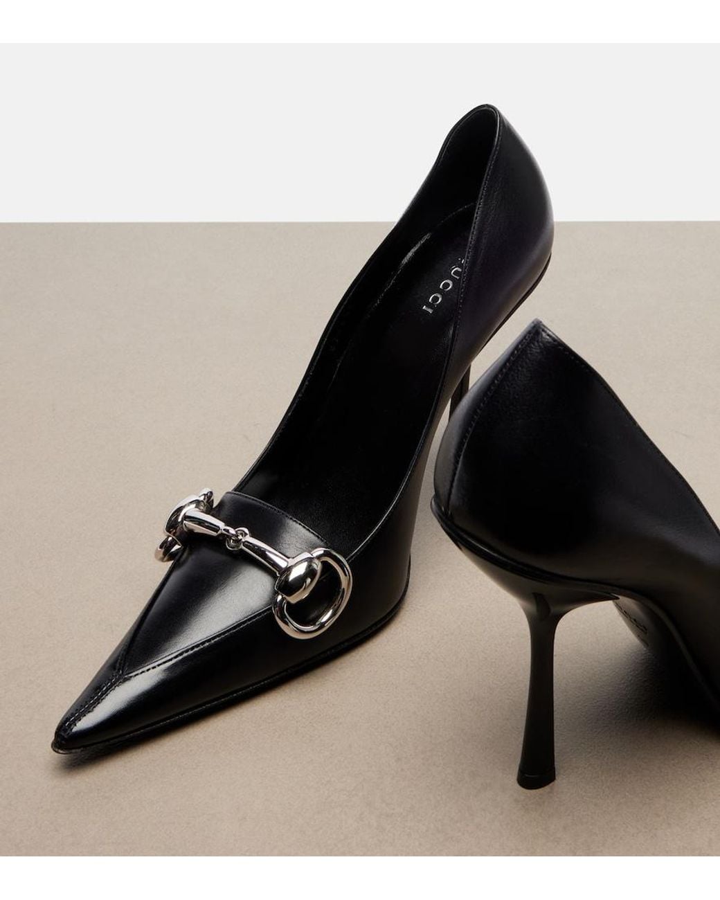 Gucci Black Boulevard Horsebit Leather Pumps