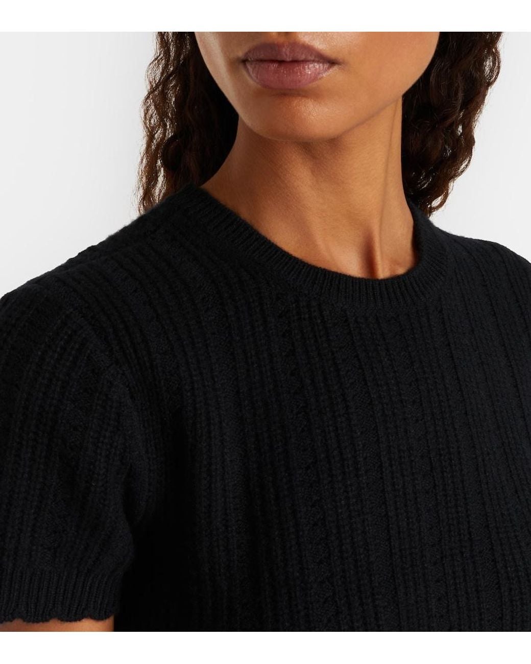 FRAME Black X Amelia The Getaway Cashmere Crop Top