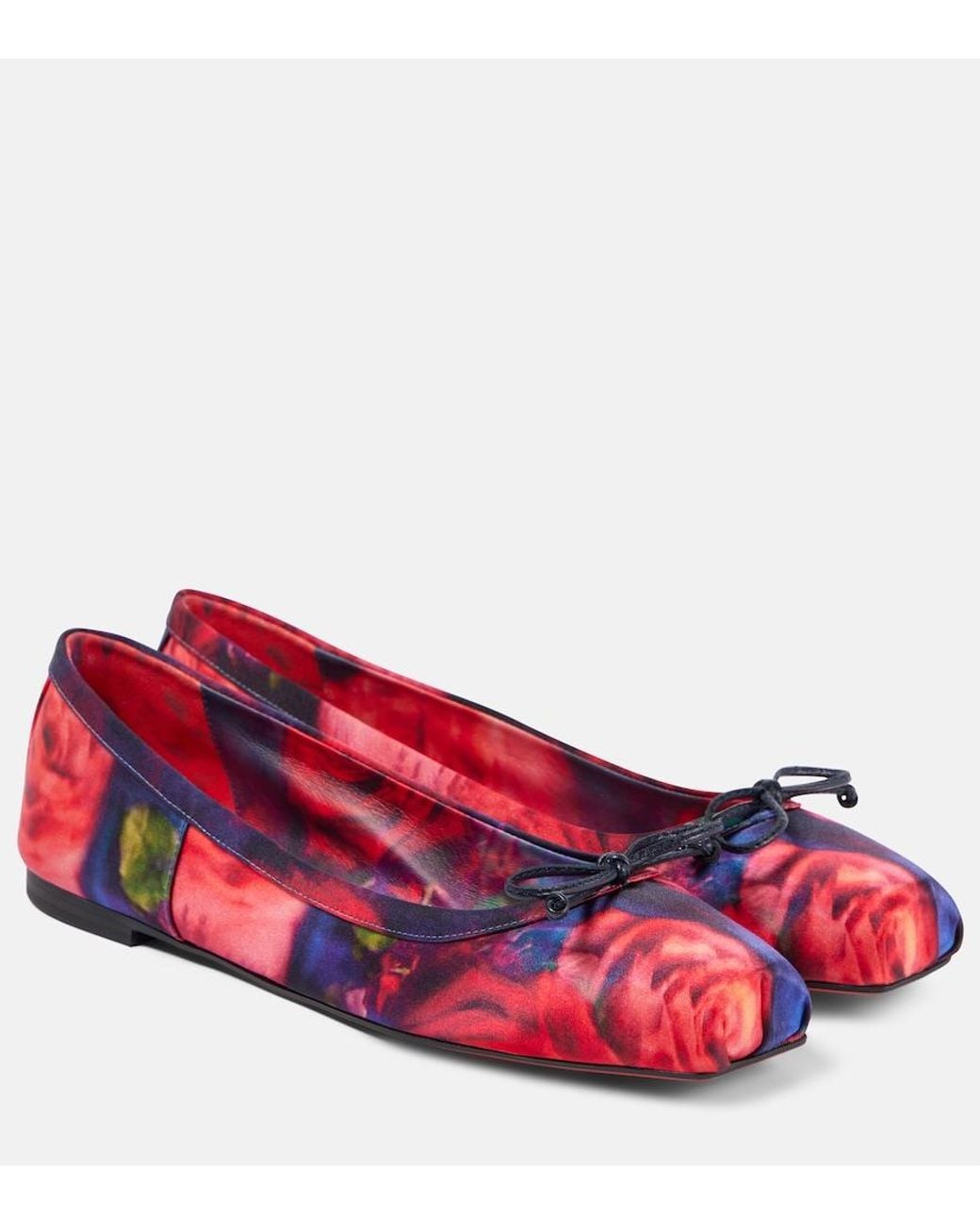 Christian Louboutin Red Mamadrague Satin Flat