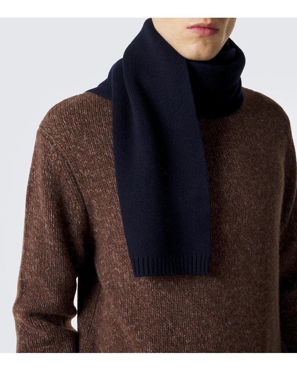 Lisa Yang Blue Frederika Cashmere Scarf for men