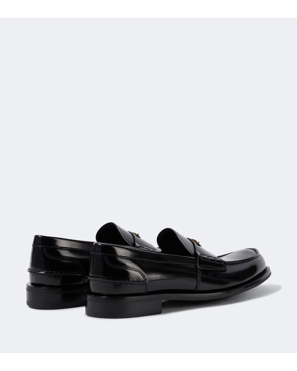 Prada Black Logo Leather Loafers for men