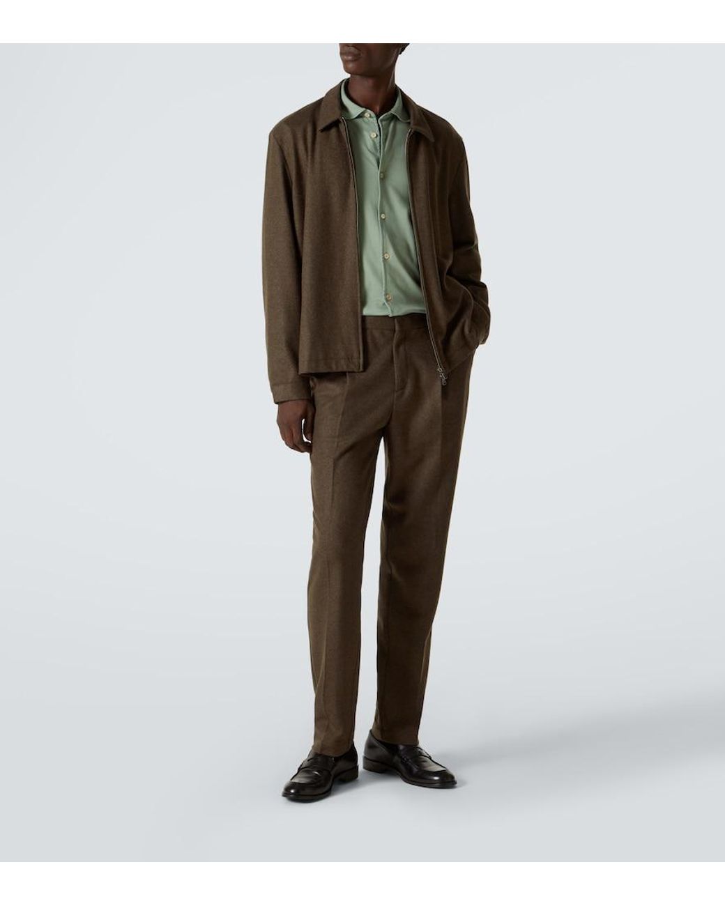 Fedeli Green Cotton Shirt for men