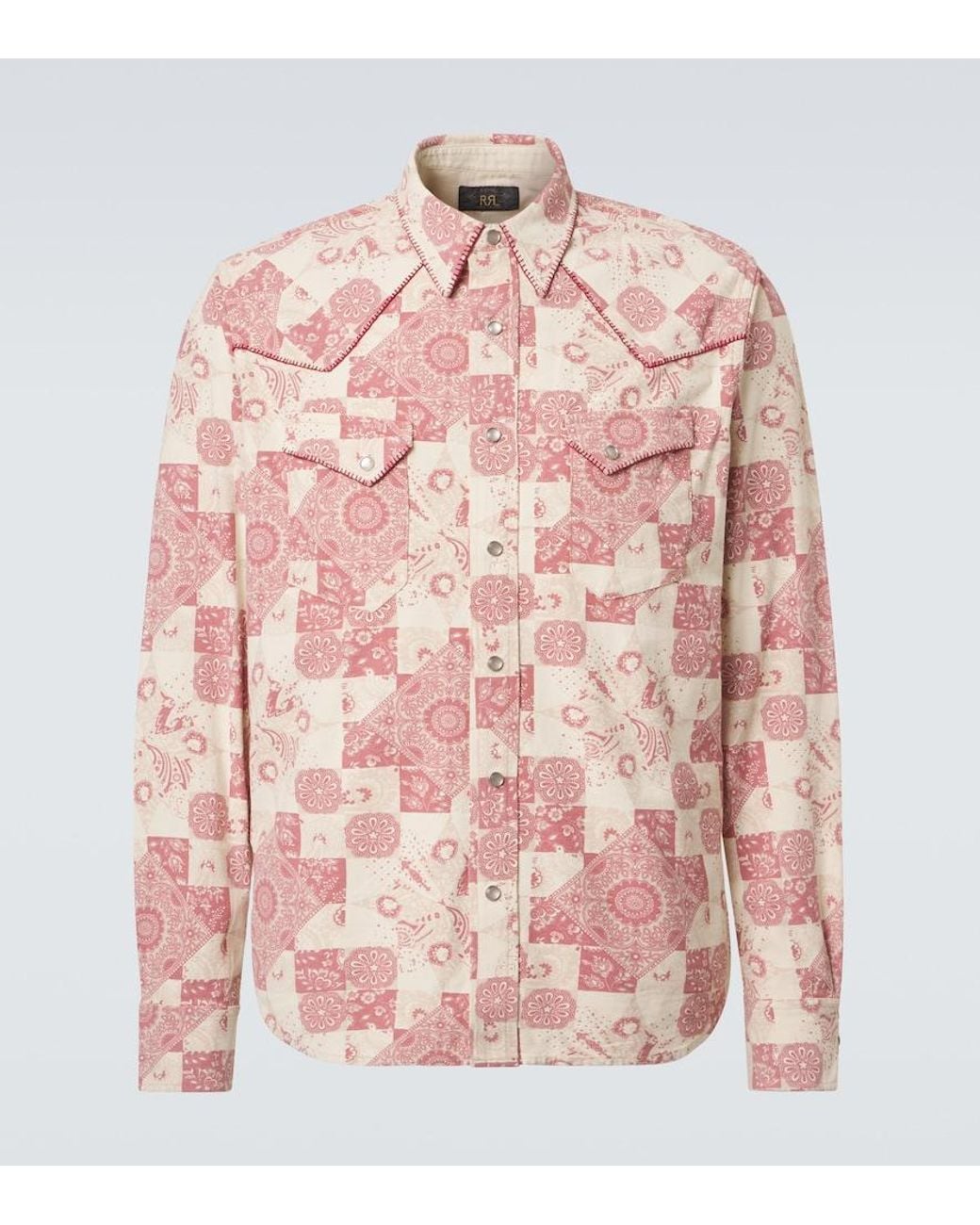 RRL Pink Printed Cotton Shirt for men