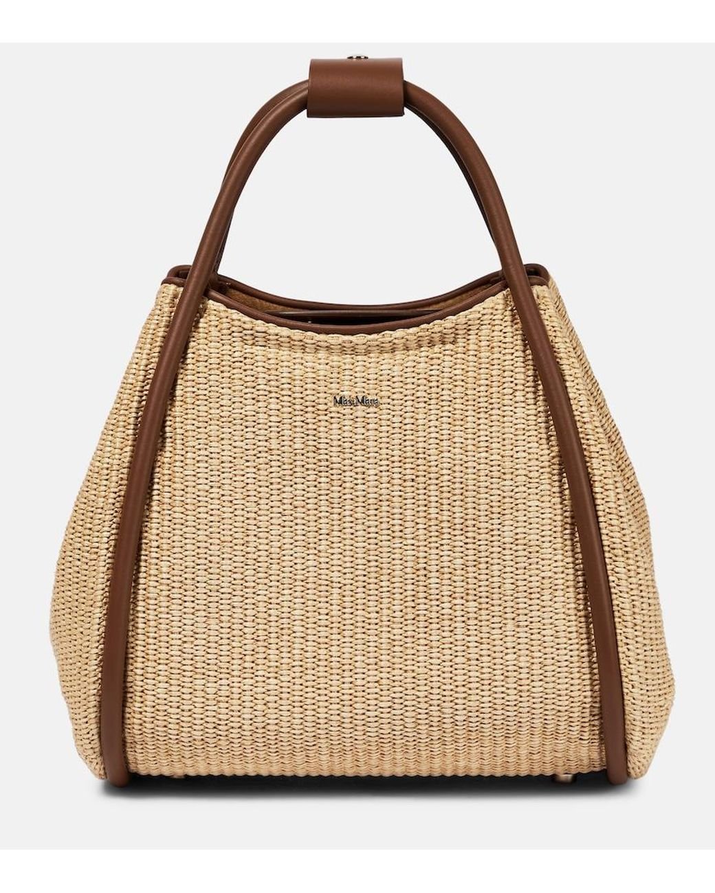 Borsa Marine effetto rafia di Max Mara in Neutro | Lyst