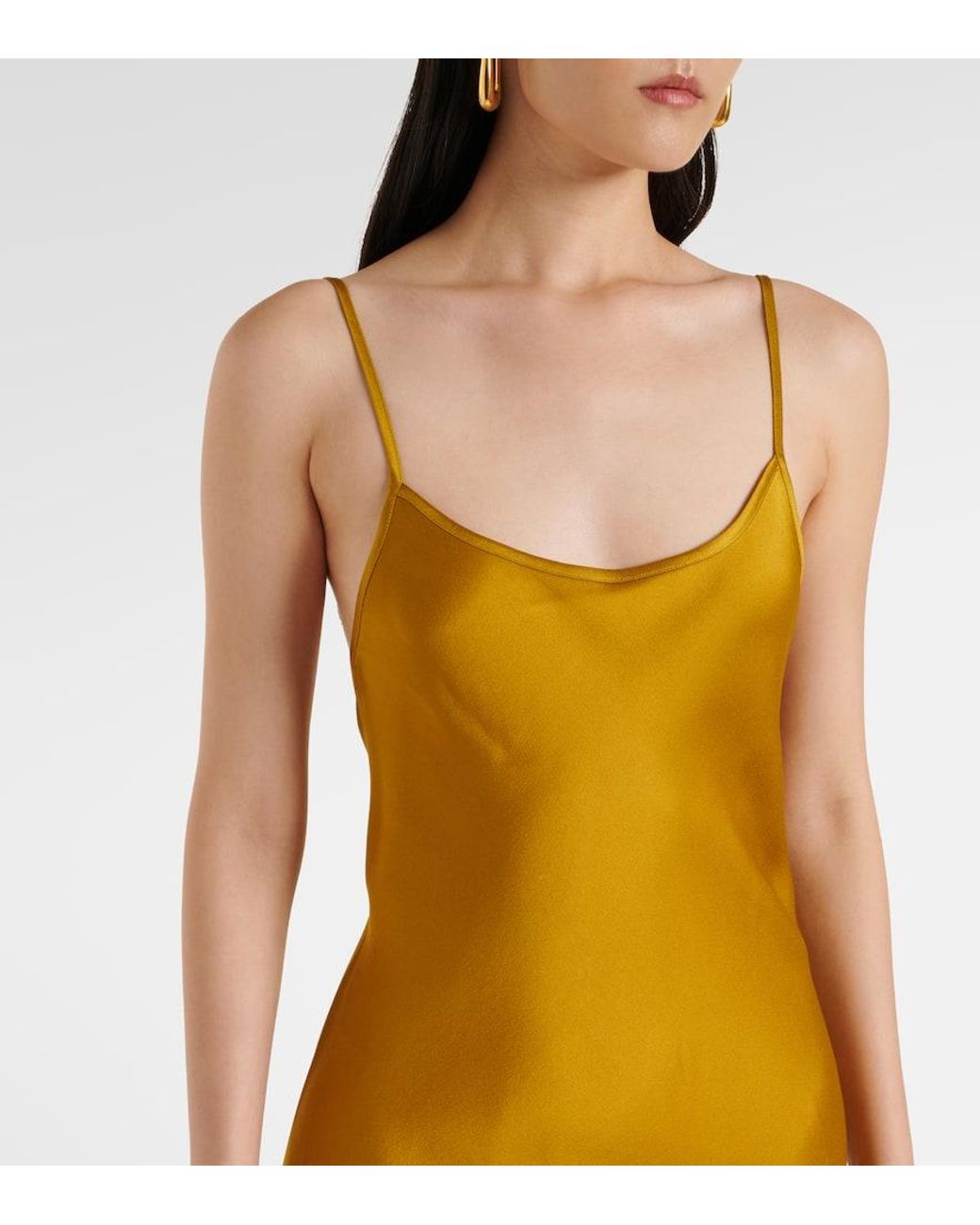 Victoria Beckham Yellow Slipdress Aus Crepe